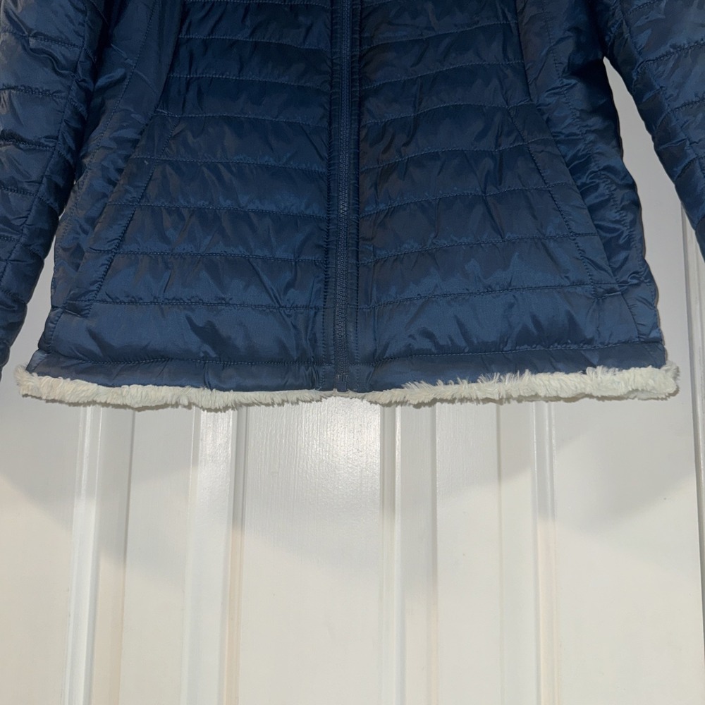 The North Face Reversible Mossbud Swirl Insulated Jacket Girls XL 18 Blue/Teal - Picture 7 of 16